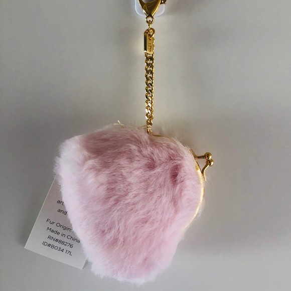 UGG | Fuzzy Coin Key FOB Pouch | Pink NWT - Picture 6 of 10
